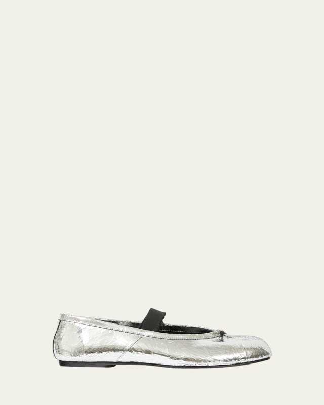 Tabi Broken Mirror Leather Ballerina Flats